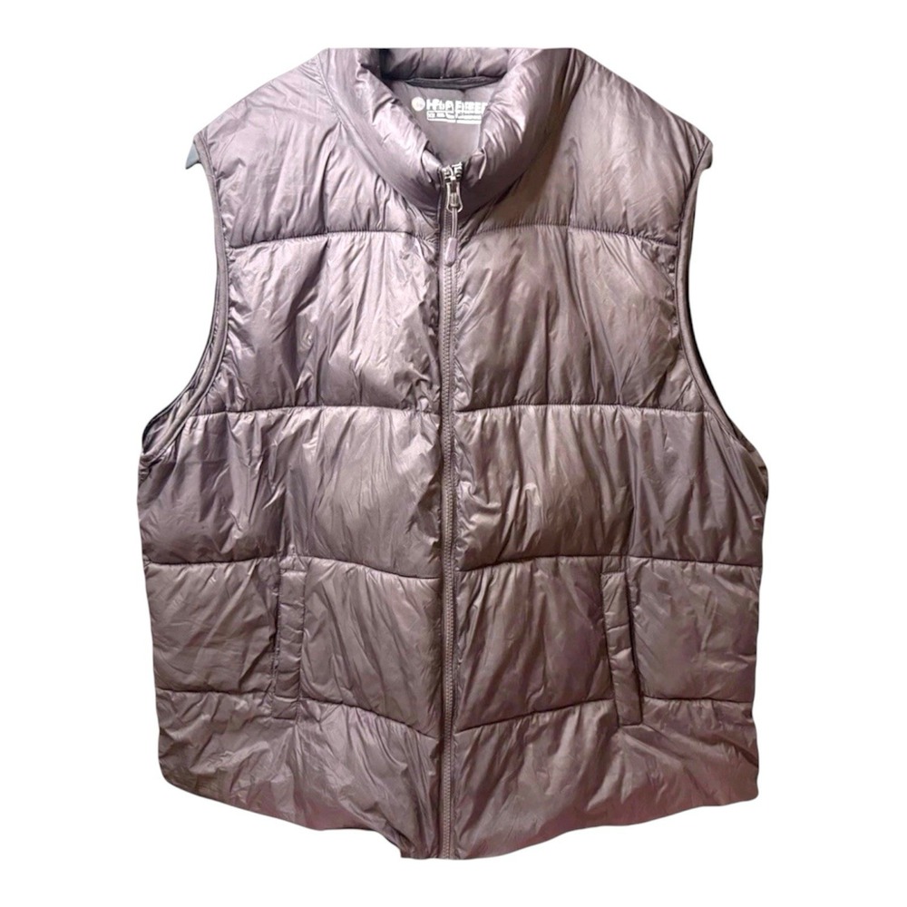Heatkeep Women's Plus XXL Purple Puffer Vest Quilted Packable Water Resistant